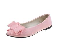 Huoghebg Scarpe slip-on da donna con supporto plantare per il massimo comfort, ballerine con fiocco, mocassini piatti, scarpe Dolly in pelle scamosciata abbigliamento elegante da lavoro per donna