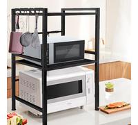 HUOLE Allungabile 3 Tier Mensola Microonde/ripiano microonde/scaffale cucina/mobile per microonde/supporto per Forno a Microonde Organizer Cucina Salvaspazio(40/64 * 36,5 * 78 cm (nero))
