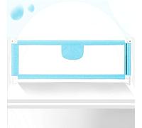 HUOLE Barriera per letto 150/180/200cm, Barriera pieghevole per letto per bambini, Protezione per letto per bambini per prevenire le cadute, Barriera per bambini piccoli, 1,8 m-blu