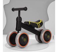 HUOLE Bici senza Pedali 1st Ride Three - Triciclo Bambini 1 Anno fino a 20Kg - Bici con 4 Ruote EVA e Manubrio Antiscivolo - Bicicletta Senza Pedali, Ergonomica, Antiribaltamento-50 * 18 * 38 cm-Nero