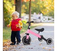 HUOLE Bici senza Pedali con 25 kg di Carico, Triciclo Bambini -bici multifunzionale 4in1 per le bambine e i bambini (massimo carico 25kg). I pedali sono rimovibili-2 in 1 (rosa)