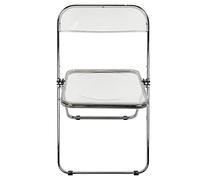 HUOLE Comoda sedia pieghevole in pelle da cucina con cuscino spesso, le sedie pieghevoli per sala da pranzo sono adatte per cucina, interni, esterni, 46 x 46 x 75 cm, colore: bianco - 1 pezzo