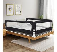HUOLE Griglia di protezione per letto per bambini, Barriera Protettiva Anticaduta Letto, Richiudibile,pieghevole, protezione da cadute-200 * 70 * 26 cm-nero