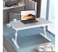 HUOLE Lapdesk - Tavolo da letto per computer portatile, regolabile in altezza e angolo, pieghevole, reclinabile per divano/scrivania/pavimento-60 x 40 x 27-40 cm (lampada da tavolo) grigio