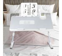 HUOLE Lapdesk - Tavolo da letto, pieghevole, per divano, studio, lettura e scrittura, per computer portatili fino a 17" con 5 angoli regolabili, 60 x 40 x 26-39 cm, grigio