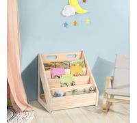 HUOLE Libreria Montessori per bambini da 1 a 5 anni, libreria in pino di alta gamma, per bambini per classe, 41,9 x 41,9 x 30,4 cm (colore legno originale)