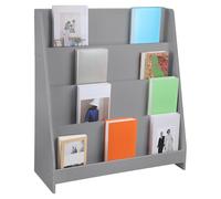 HUOLE Libreria per bambini, scaffale per libri, organizer per libri, cassapanca per giocattoli per bambini, porta riviste con 4 scomparti e 4 cubi aperti, 30 x 70 x 88 cm, nero (2 pezzi)