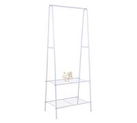 HUOLE Mobile Appendiabiti da Ingresso, Stand Appendiabiti da Terra Moderno Scaffale Porta Abiti da Camera con Ganci e Scarpiera a 2 Livelli, 59,5 x 36,5 x 160 cm (Bianco-59,5 * 36,5 * 160 cm)