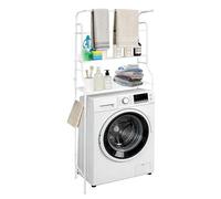 HUOLE Mobile per WC, mobile da bagno a 3 livelli, ripiano portaoggetti impermeabile | Scaffale organizzatore multiuso | Risparmia spazio,65 x 25 x 160 cm - bianco
