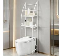 HUOLE Scaffale da bagno, mobile da bagno, mobile portaoggetti WC con sistema anti-ribaltamento, ripiano superiore della lavatrice, 47 x 25 x 166 cm, bianco