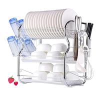 HUOLE Scolapiatti a 3 livelli,Scolapiatti da Appoggio, Scolapiatti con 3 Livelli, Multifunzionale per Lavandino, Armadietti da Cucina,Robusto e Durevole(42 * 25 * 43,5 cm)