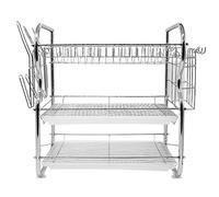 HUOLE Scolapiatti a 3 livelli,Scolapiatti da Appoggio, Scolapiatti con 3 Livelli, Multifunzionale per Lavandino, Armadietti da Cucina,Robusto e Durevole(42 * 25 * 43,5 cm)