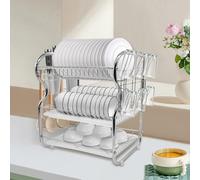 HUOLE Scolapiatti a 3 livelli,Scolapiatti da Appoggio, Scolapiatti con 3 Livelli, Multifunzionale per Lavandino, Armadietti da Cucina,Robusto e Durevole(42 * 25 * 43,5 cm)