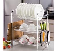 HUOLE Scolapiatti da Appoggio Scolapiatti Multifunzionale a 3 livelli Forniture da Cucina Scolapiatti,Scolapiatti da Lavello Scolapiatti da Appoggio Dish 42 * 25 * 49 cm