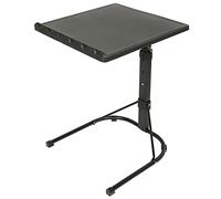 HUOLE Scrivania per Laptop, Tavolino da Divano Laterale Porta PC con Altezza Regolabile e Ruote, Supporto Computer per Casa e Ufficio, Metallo e Legno-43 * 43 * 69 cm (nero)