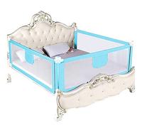HUOLE Sponda Da Letto 150/180/200cm Barriere per letto sponda di Sicurezza per Bambini Barriera Letto AltezzaPuò Sollevamento Vertical-1,5 m-blu