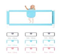 HUOLE Sponda Da Letto 150/180/200cm Barriere per letto sponda di Sicurezza per Bambini Barriera Letto AltezzaPuò Sollevamento Vertical-1,5 m-blu