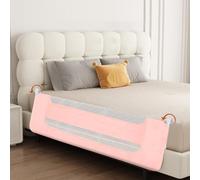 HUOLE Sponda di Sicurezza per Bambini, Barriere per letto,Barriera Letto Grande binari del letto per bambini per bambiniSponde Letto Bambini, Sponda per letto-150 * 73-86 cm - Rosa