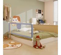 HUOLE Sponde letto bambini,protezione letto per bambini Fissaggio Sicuro Regolabile in altezza 28.5" to 36.5" (per bambini dai 0 ai 10 anni)-2,0 m-grigio