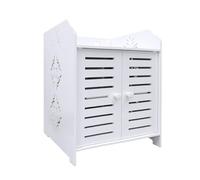 HUOLE Supporto per carta igienica armadio, mobiletto portaoggetti per WC, mobile da bagno su piedistallo design moderno, colonna, armadio/guardaroba, 40 x 35 x 53 cm (due livelli)