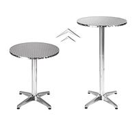 HUOLE Tavolo alto pieghevole, diametro 70 cm, tavolo da bistrot, tavolo da festa, resistente alle intemperie, tavolo da giardino interno ed esterno (A)