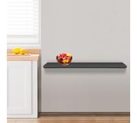 HUOLE Tavolo da Parete Pieghevole in Legno, Scandinavo Sospeso, Scrivania per Computer - 60 x 30 x 1,6 cm, Nero
