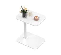 HUOLE Tavolo per computer ergonomico in piedi mobile su ruote, regolabile in altezza, tavolo da letto per soggiorno, camera da letto, 40 x 30 x 80 cm, forma a C, colore: bianco