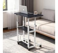 HUOLE Tavolo per computer ergonomico, scrivania regolabile in altezza, tavolo da seduto in piedi, con estremità per divano per telelavoro o lettura, 60 x 40 x 90 cm, nero e bianco