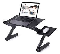 HUOLE Tavolo per computer portatile per letto, scrivania per computer portatile, pieghevole, 360 gradi, angolo regolabile, rimovibile, portatile, libro (nero)