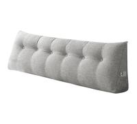 HUOLE Triangolare Cuscino grande XXL con zeppa di schienale gambe sul retro della vita per la lettura e il rilassamento meditazione cuscino per divano in lino-180 x 50 x 20 cm, lime argento