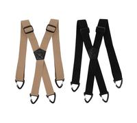 HUOMAQFAN 2 Bretelle da uomo extra forti, bretelle da uomo a strisce per uomo e donna, X-From, regolabili, larghezza 3,5 cm, per pantaloni da lavoro, pantaloni da sci, colore nero kaki