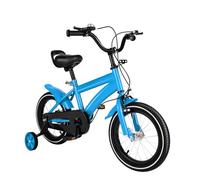 HUOMMGS Bicicletta per bambini da 14 pollici, aggiornata, con ruote di supporto, regolabile in altezza, per bambini dai 3 ai 6 anni, per ragazzi e ragazze (blu)