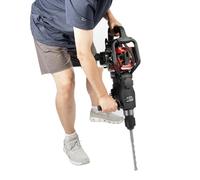 HUOMMGS Martello a benzina 33 CC, martello demolitore a 2 tempi, 1 kW, per raffreddamento ad aria, martello pneumatico per demolizione, martello a scalpello manuale, con avvio manuale e 3 punte per