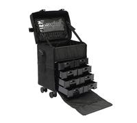 HUOMMGS Trolley cosmetico 2 in 1 multifunzione per parrucchiere, professionale, colore nero, con 8 cassetti e ruote estraibili per parrucchieri, chiodi, kosm