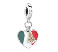HuooNew Charm in argento Sterling 925, motivo: bandiera degli Stati Uniti, del Brasile, compatibile con bracciali Pandora