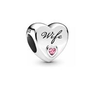 HuooNew Ciondolo a forma di cuore in argento Sterling 925, adatto per braccialetti Pandora, gioielli fai da te, regalo per donne