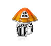 HuooNew Ciondolo in argento Sterling 925, a forma di coniglio, a forma di casa di fungo, adatto per braccialetti Pandora, gioielli per vacanze, regali per donne, Small, Argento, Non pietra preziosa