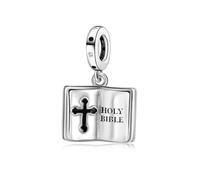 HuooNew Ciondolo in argento Sterling 925, a forma di stella, angelo, abbraccio, cuore, preghiera, bibbia, compatibile con braccialetti Pandora, gioielli fai da te, regalo per donne