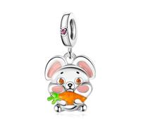 HuooNew Ciondolo in argento Sterling 925 a forma di zampa, gatto, cane, geco, adatto per braccialetti europei a serpente, gioielli fai da te, regalo per donne