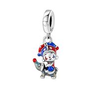 HuooNew Ciondolo in argento Sterling 925, smaltato colorato, a forma di elefanti, pagliacci, circo, compatibile con braccialetti Pandora, gioielli fai da te per le vacanze, regalo per donne