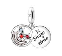 HuooNew Ciondolo in argento Sterling 925, smaltato colorato, a forma di elefanti, pagliacci, circo, compatibile con braccialetti Pandora, gioielli fai da te per le vacanze, regalo per donne
