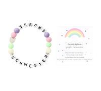 Huotflame - Braccialetto con perle colorate con lettere "Grande sorella", con biglietto e confezione regalo, regalo per ragazze per nascita, inizio scuola, baby shower