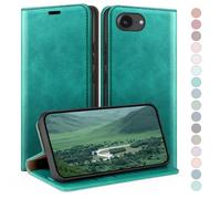 HUOUH per iPhone 16e/iPhone 17e 6.1" Custodia a Portafoglio con RFID Blocco PU In Pelle,Sintetica Tasca Carte Custodie Del Telefono Copertura Antiurto Con Slot di per Apple 16e caso Blu Verde