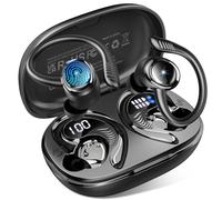Hupoaf Cuffie Bluetooth Sport, Auricolari 5.4 HiFi Stereo IP7 Impermeabili | 6 EQ, 4 ENC Cancellazione Rumore Mic, 50 Ore Riproduzione con Display LED, per Corsa, Palestra e Uso Quotidiano all'Aperto