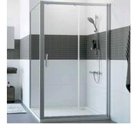 Huppe Classics 2 4-kąt drzwi prysznicowe 110 cm 1-częściowe ze stałym segmentem suwane srebrny połysk/szkło przezroczyste C20480.069.322
