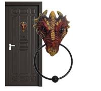 HUPPORT DI PORTA VINTAGE - SCULTURA DI DRAGON RESIN, ORNAMENTO DA PARETE CLASSICO | Statuetta decorativa del drago in stile antico per porte domestiche, decorazioni per caffè a tema, ingressi gothi