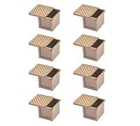 HUPYOMLER 8X Padella Quadrata con Coperchio Toast Stampo Padella per Pane Pullman Pagnotta con Coperchio Mini-Cubo Antiaderente Scatola per Toast