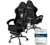 Huracan Sedia Gaming con funzione di massaggio, Poltrona da Gaming con Poggiapiedi e Poggiatesta e cuscino lombare, braccioli combinati, Ergonomica Sedia da Gamer per YouTube Livestreaming Xbox, nero