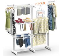 Huracan Stendibiancheria a torre a 3 livelli con supporto per calze, stendibiancheria pieghevole, per interni ed esterni, torre della biancheria, telescopio, Clothes Drying Rack
