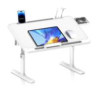 Huracan Tavolo per computer portatile, pieghevole, portatile con 5 altezze regolabili in altezza e angolazione, supporto per letto pieghevole, scrivania per laptop per divano e pavimento (60 x 40 cm